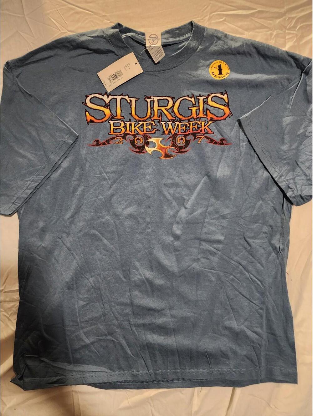 NWT deadstock Blue Sturgis Bike Week 2007 T-shirt. Size 2xl. Delta Pro Weight